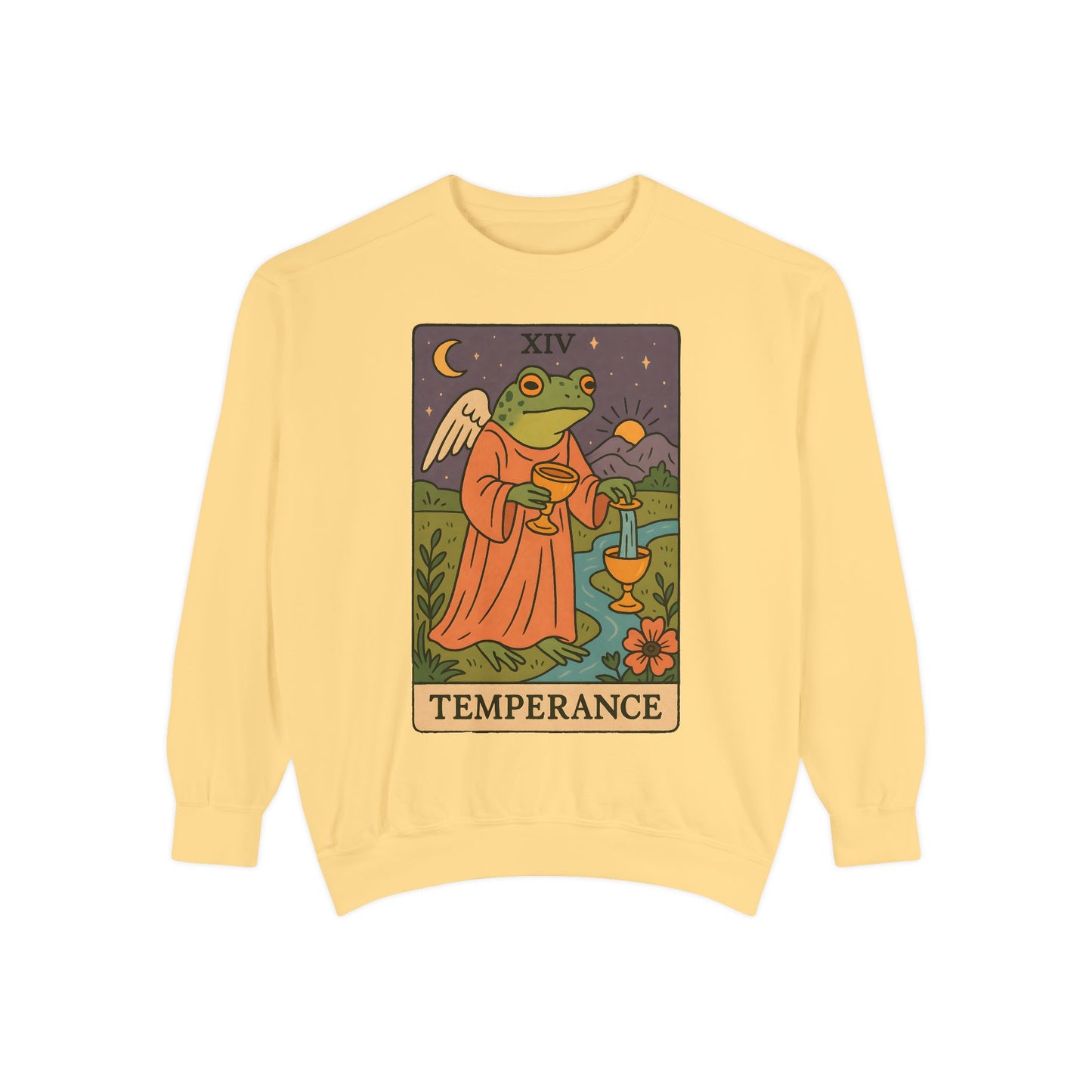 Cozy Tarotoads "Temperance" Unisex Sweatshirt | Adorable Casual Wear, Astrology Apparel, Unique Gift for Tarot Lovers