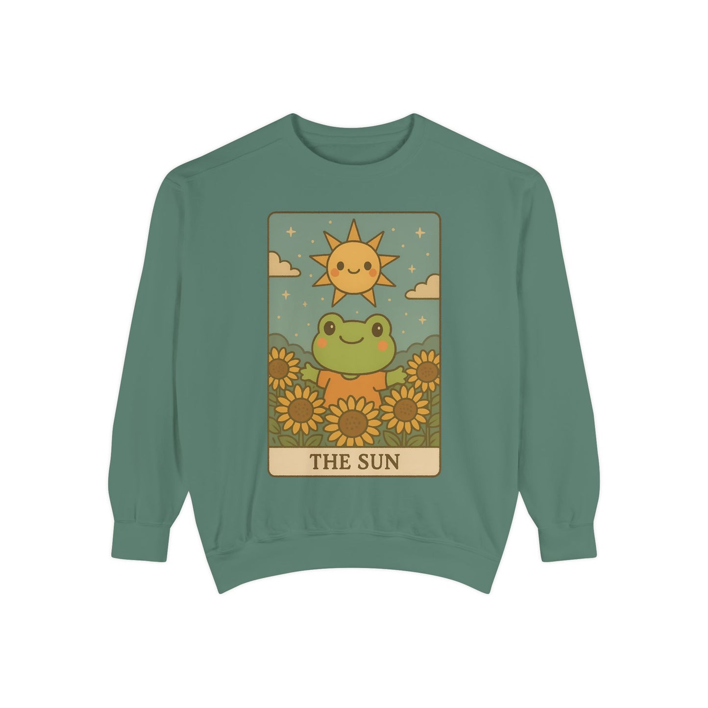 Cozy Tarotoads! "The Sun" Unisex Sweatshirt | Happy Frog Sun Sweatshirt, Unisex Pullover, Cozy Gift, Nature Lovers Apparel, Warm Fashion, Thoughtful Present