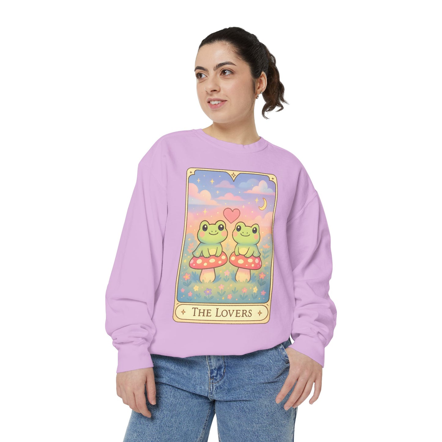 Cozy Tarotoads "The Lovers" Unisex Sweatshirt | Astrology Apparel, Perfect for Halloween, Gift for Friends Family, Great For Frog and Tarot Lovers, Great For Cold Weather