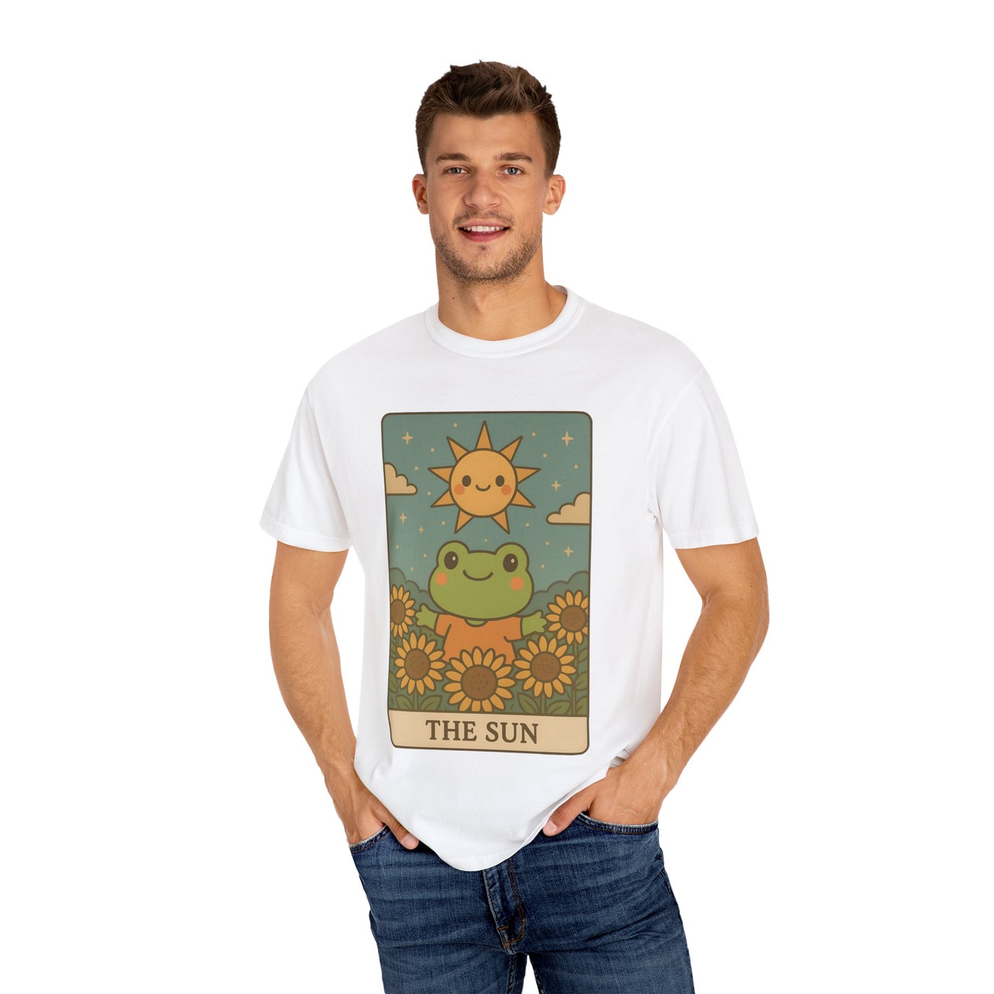 Cute Tarotoads "The Sun" Unisex T-Shirt | Great for Halloween, Warm And Cozy, Great Gift Idea, Astrology Apparel, Unique Tarot Graphic T-Shirt, Good For Cold Weather