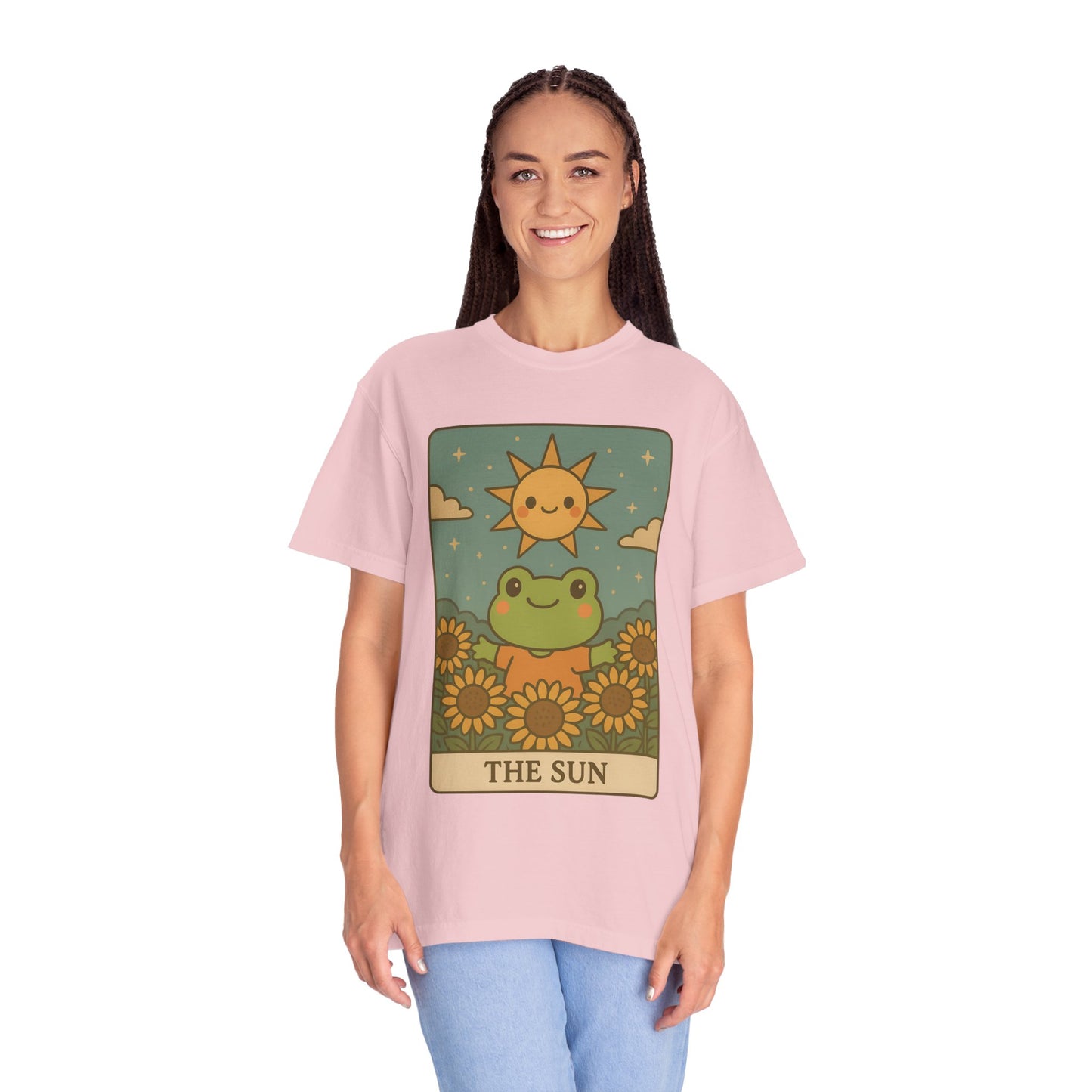 Cute Tarotoads "The Sun" Unisex T-Shirt | Great for Halloween, Warm And Cozy, Great Gift Idea, Astrology Apparel, Unique Tarot Graphic T-Shirt, Good For Cold Weather