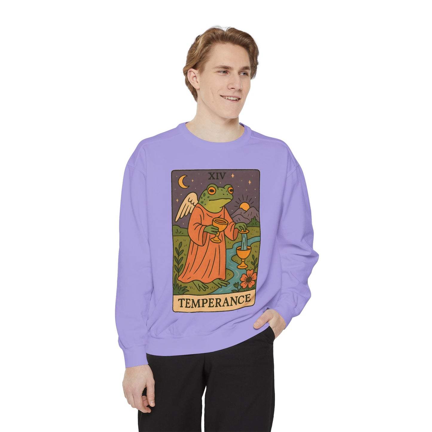 Cozy Tarotoads "Temperance" Unisex Sweatshirt | Adorable Casual Wear, Astrology Apparel, Unique Gift for Tarot Lovers