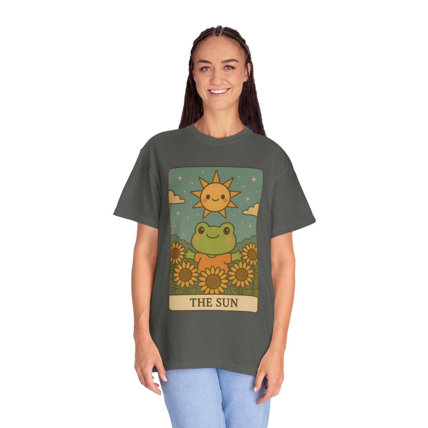 Cute Tarotoads "The Sun" Unisex T-Shirt | Great for Halloween, Warm And Cozy, Great Gift Idea, Astrology Apparel, Unique Tarot Graphic T-Shirt, Good For Cold Weather