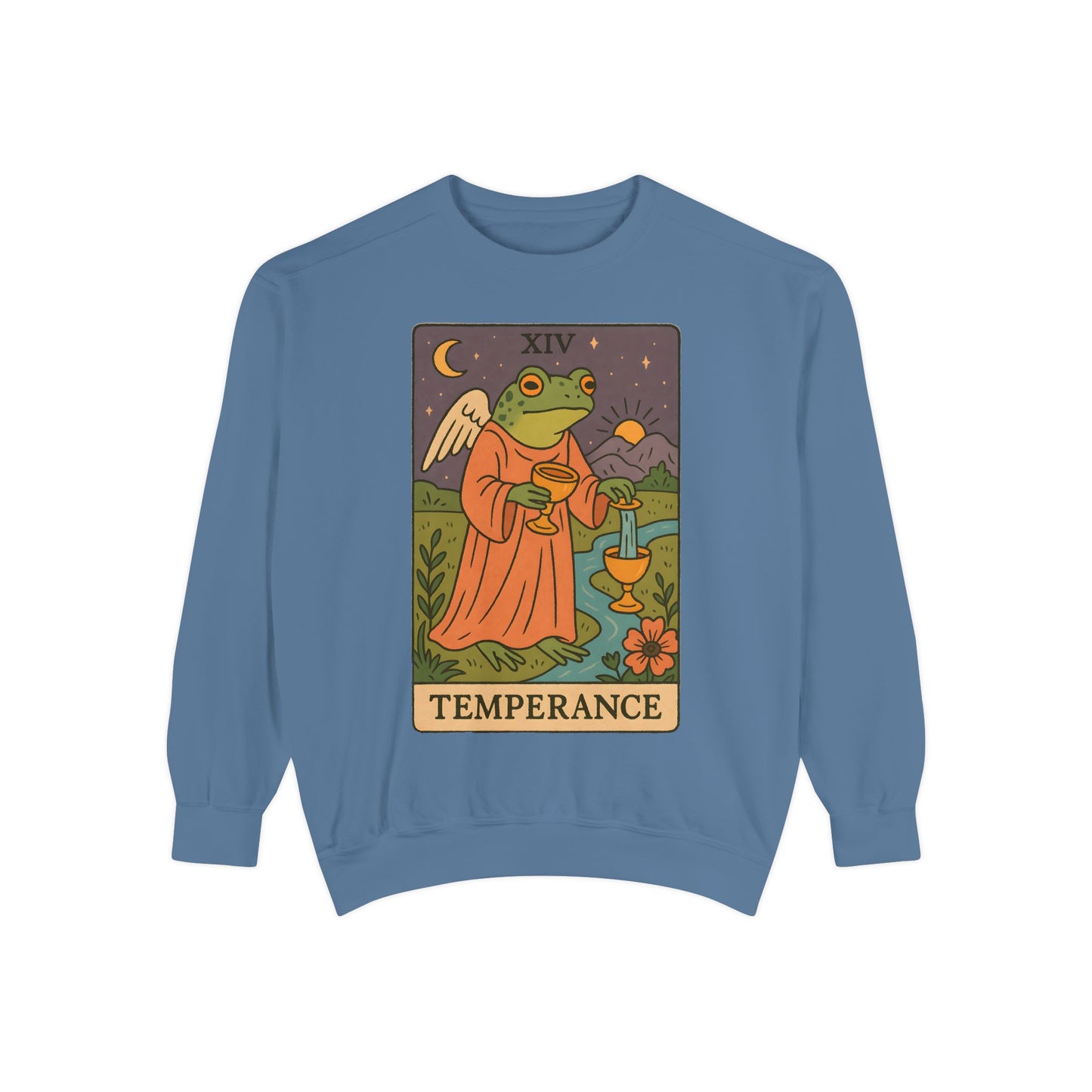 Cozy Tarotoads "Temperance" Unisex Sweatshirt | Adorable Casual Wear, Astrology Apparel, Unique Gift for Tarot Lovers