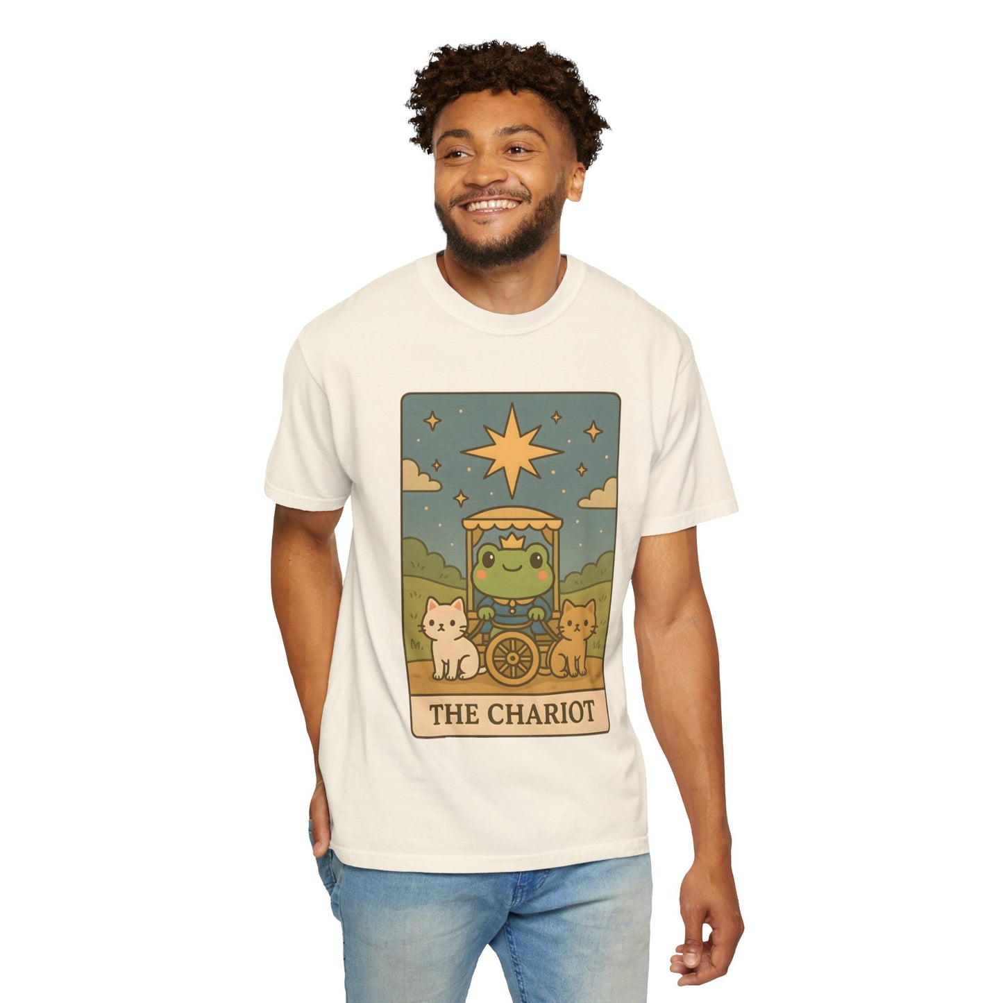 Cute Tarotoads "The Chariot" Unisex T-Shirt | Great for Halloween, Warm And Cozy, Great Gift Idea, Astrology Apparel, Unique Tarot Graphic T-Shirt, Good For Cold Weather
