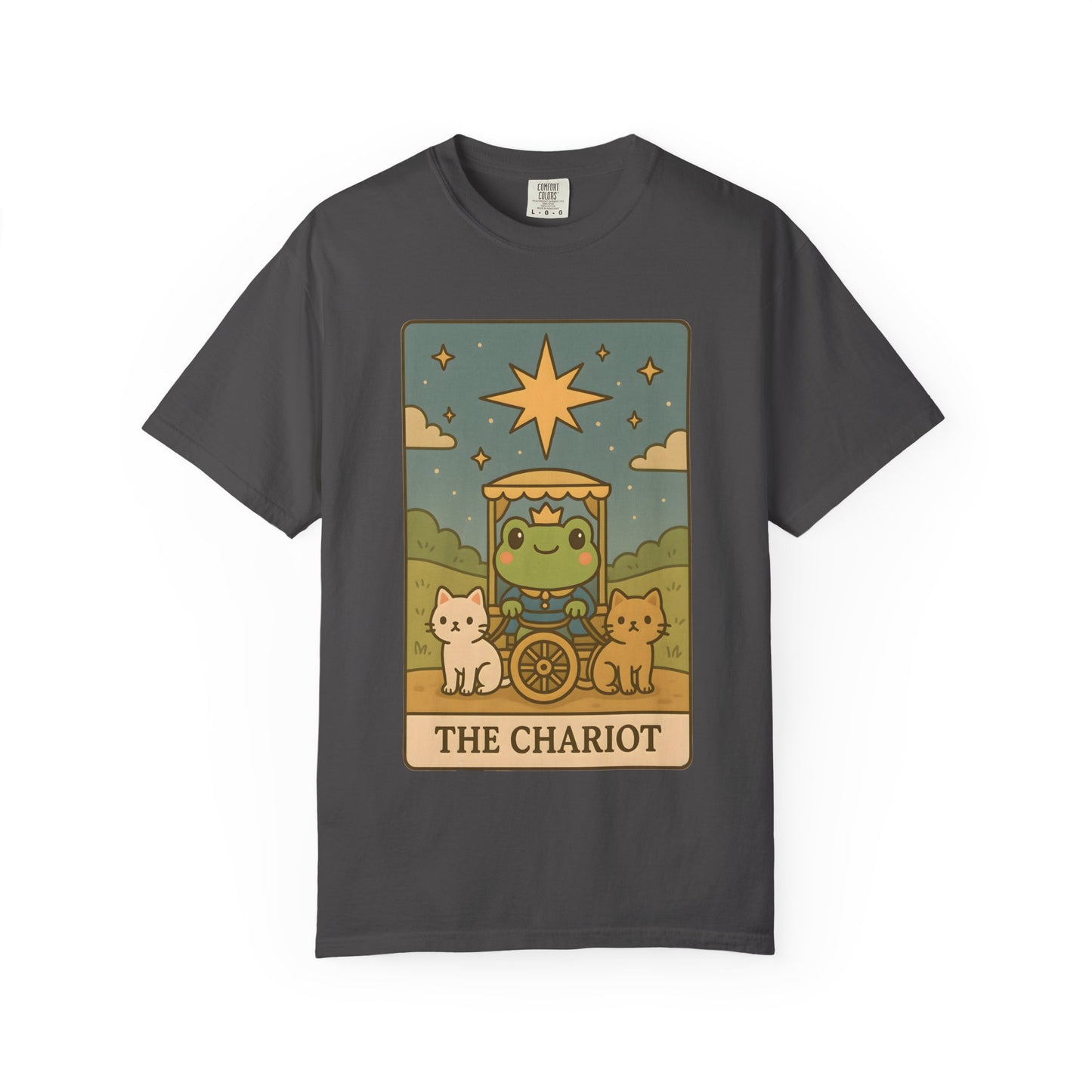 Cute Tarotoads "The Chariot" Unisex T-Shirt | Great for Halloween, Warm And Cozy, Great Gift Idea, Astrology Apparel, Unique Tarot Graphic T-Shirt, Good For Cold Weather
