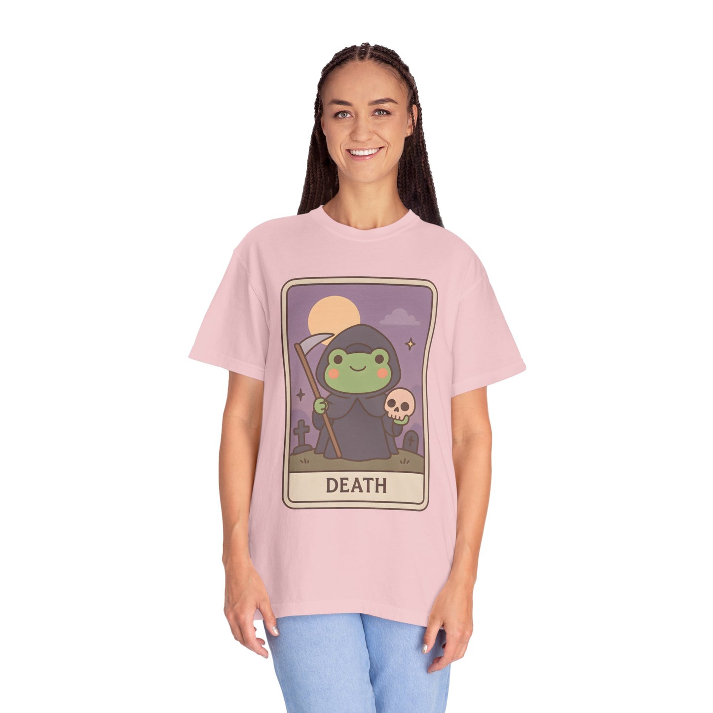 Cute Tarotoads "Death" Unisex T-Shirt | Great for Halloween, Warm And Cozy, Great Gift Idea, Astrology Apparel, Unique Tarot Graphic T-Shirt, Good For Cold Weather