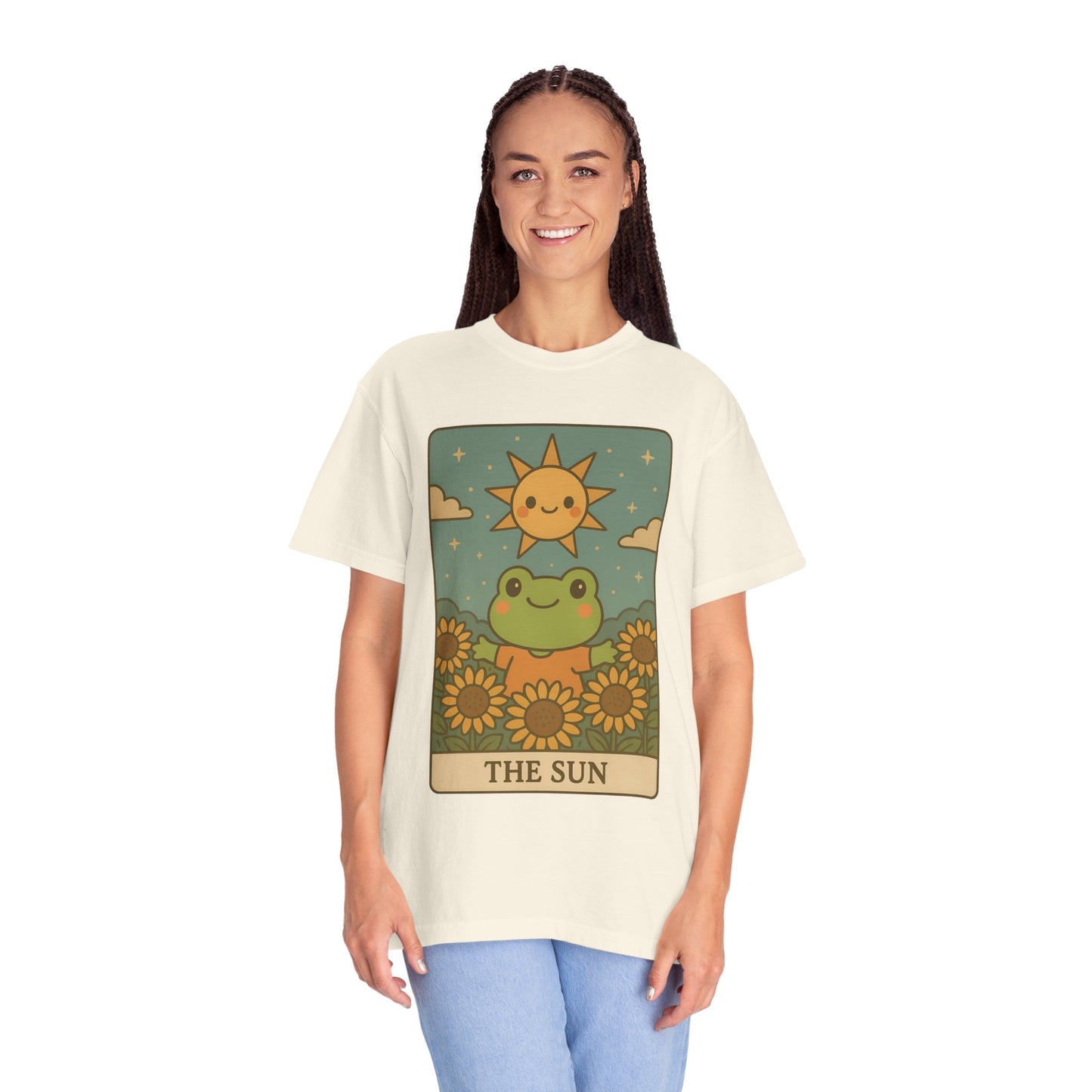 Cute Tarotoads "The Sun" Unisex T-Shirt | Great for Halloween, Warm And Cozy, Great Gift Idea, Astrology Apparel, Unique Tarot Graphic T-Shirt, Good For Cold Weather