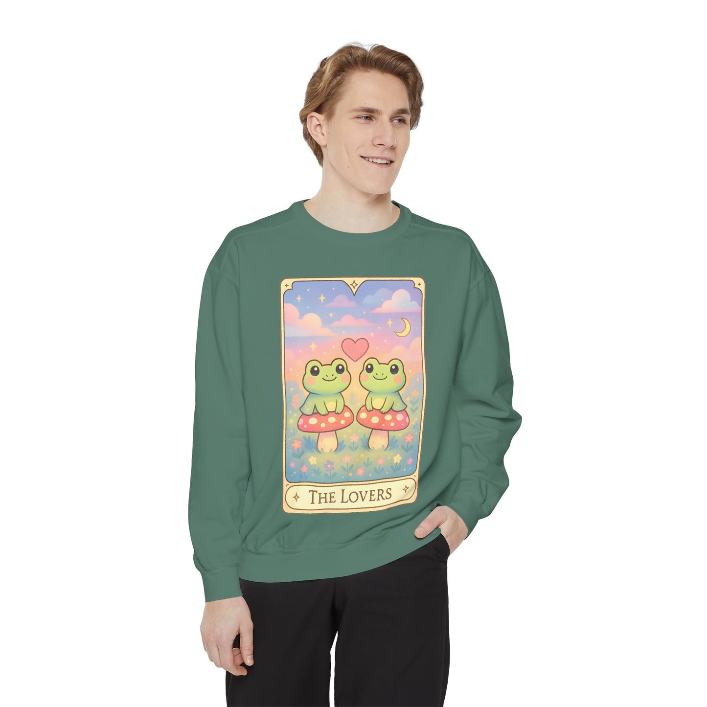 Cozy Tarotoads "The Lovers" Unisex Sweatshirt | Astrology Apparel, Perfect for Halloween, Gift for Friends Family, Great For Frog and Tarot Lovers, Great For Cold Weather
