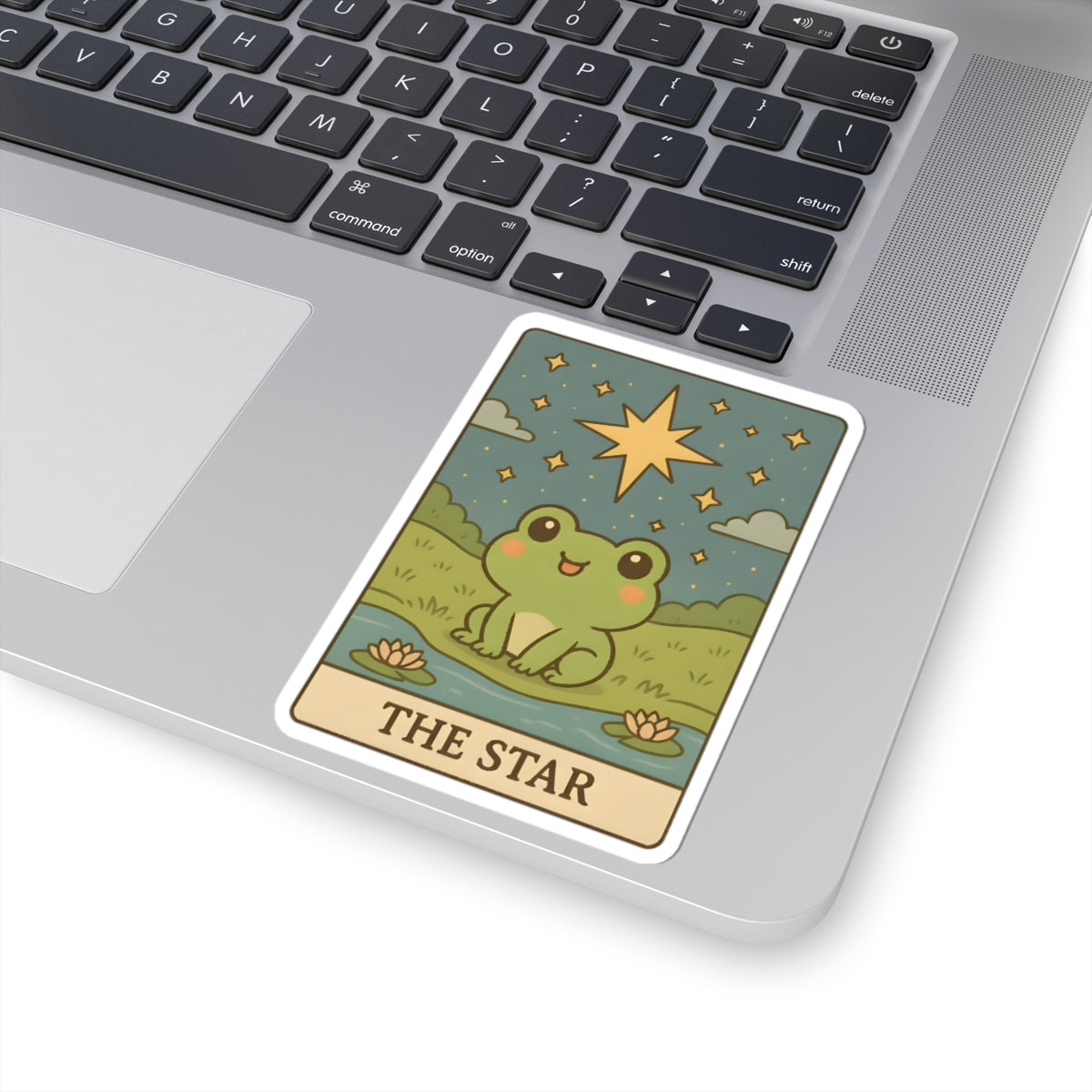 Adorable Tarotoads! "The Star" Kiss-Cut Sticker | Whimsical Nature Decor, Cute Frog Accessories, Eco-Friendly Gift, Laptop Stickers, Astrological Themed