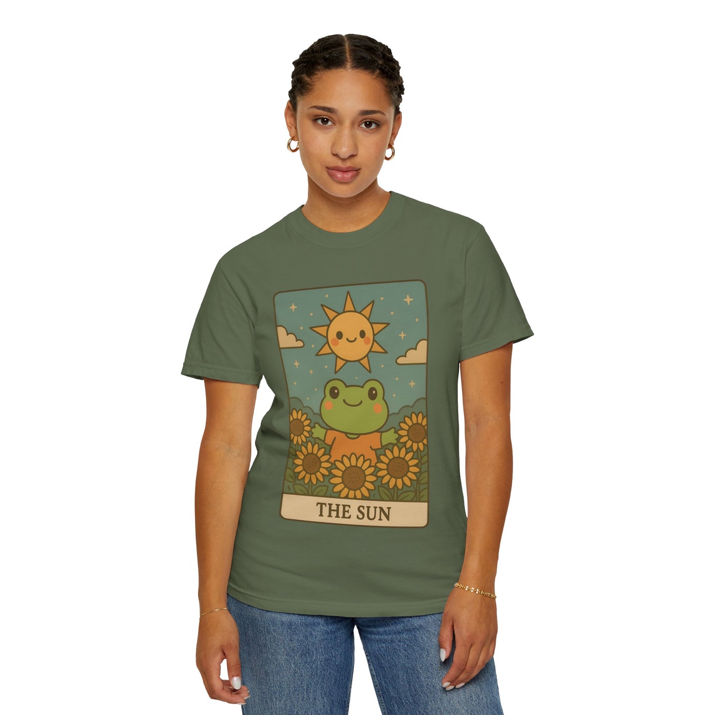 Cute Tarotoads "The Sun" Unisex T-Shirt | Great for Halloween, Warm And Cozy, Great Gift Idea, Astrology Apparel, Unique Tarot Graphic T-Shirt, Good For Cold Weather
