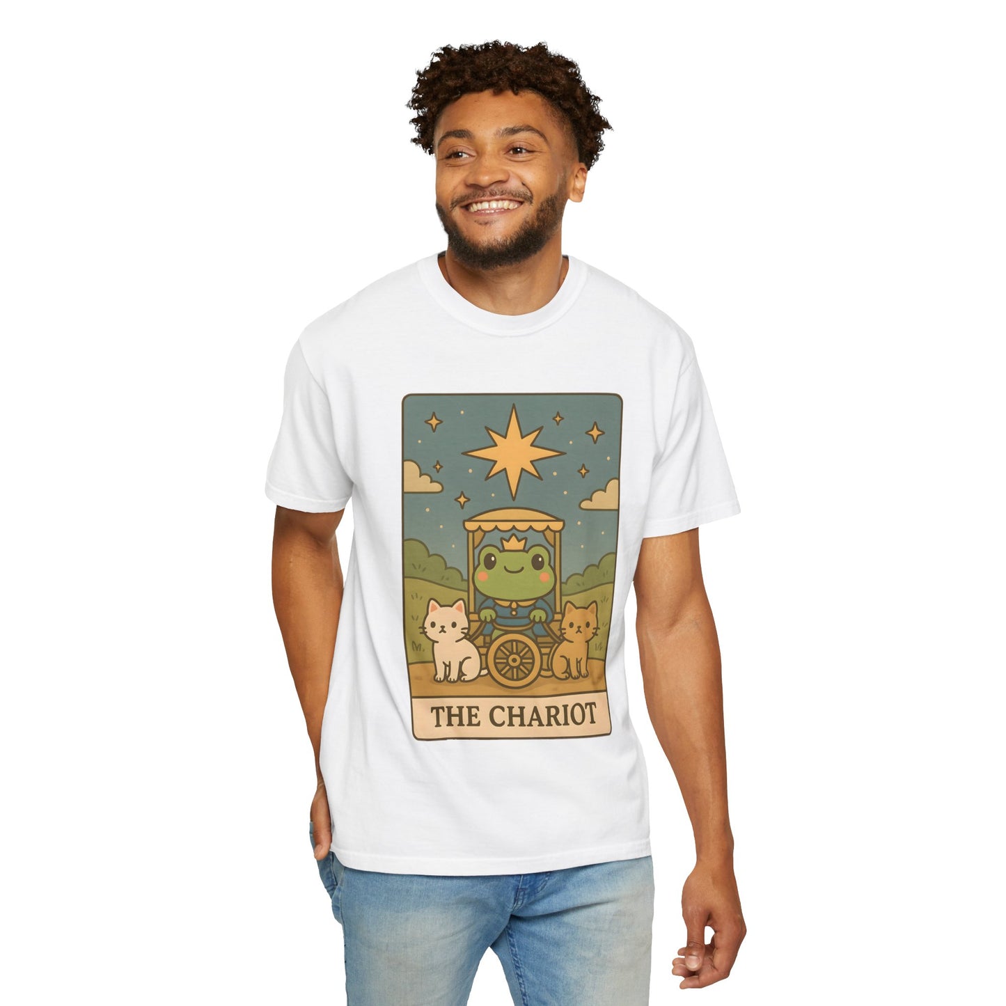 Cute Tarotoads "The Chariot" Unisex T-Shirt | Great for Halloween, Warm And Cozy, Great Gift Idea, Astrology Apparel, Unique Tarot Graphic T-Shirt, Good For Cold Weather