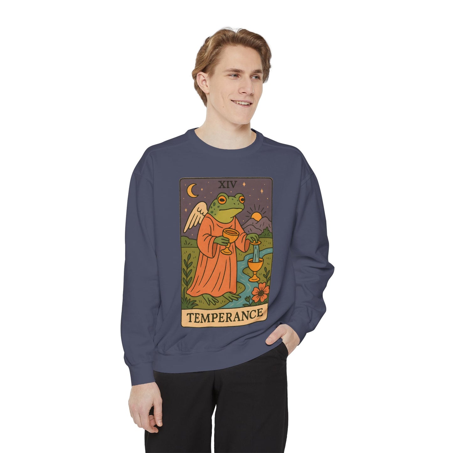 Cozy Tarotoads "Temperance" Unisex Sweatshirt | Adorable Casual Wear, Astrology Apparel, Unique Gift for Tarot Lovers