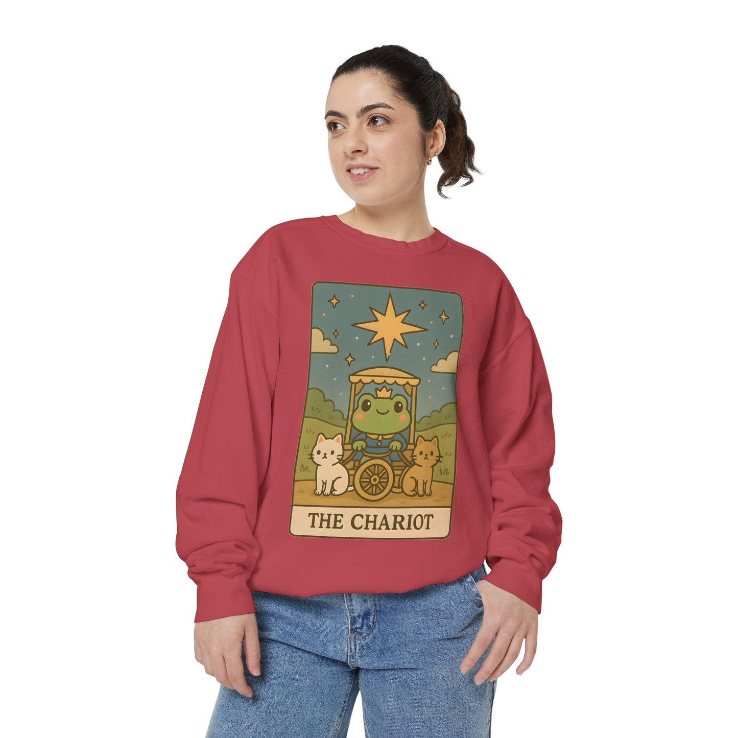 Cozy Tarotoads "The Chariot" Unisex Sweatshirt | Astrology Apparel, Perfect for Halloween, Gift for Friends Family, Great For Frog and Tarot Lovers, Great For Cold Weather