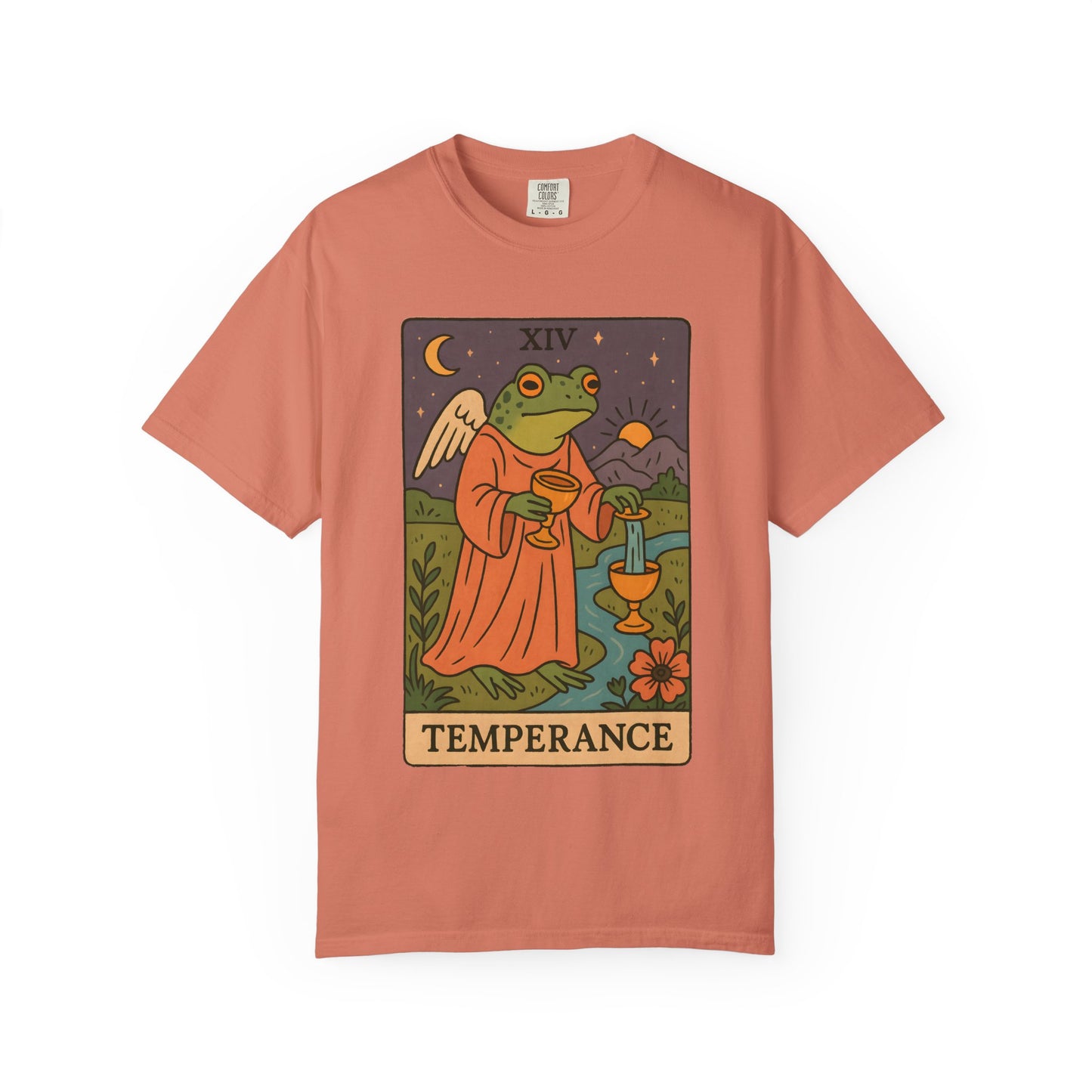 Frog Temperance T-Shirt | Unisex Vintage Style Tee for Nature Lovers, Tarot Fans, Eco-Friendly Gift, Bohemian Apparel, Casual Wear