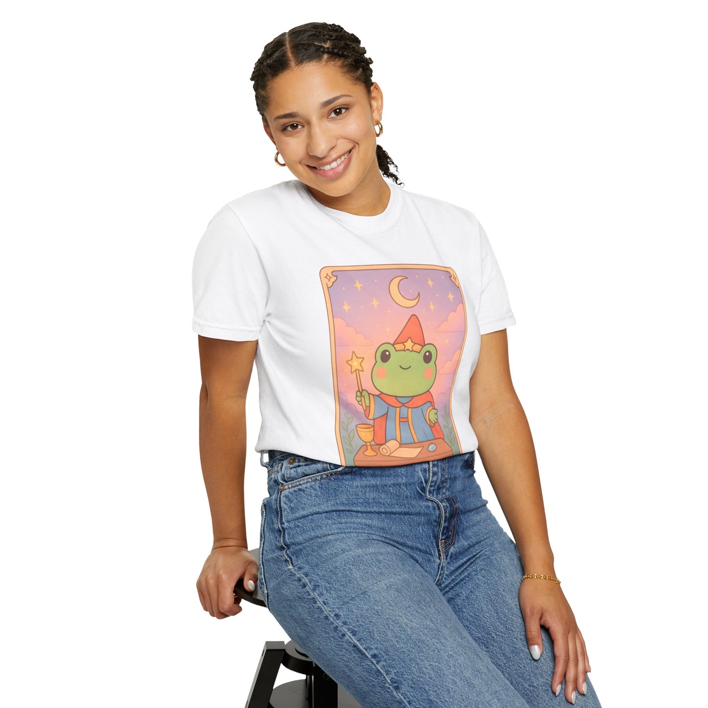 Unisex Garment-Dyed T-Shirt | Adorable Graphic T-shirt | Tarotoads! - “The Magician"