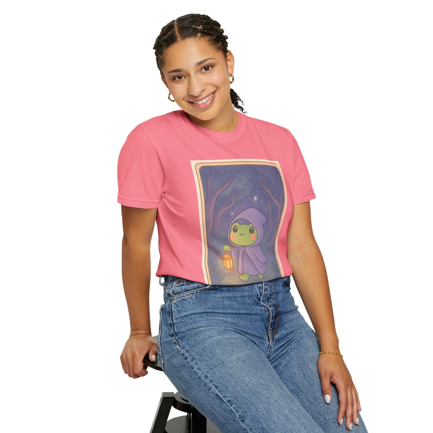 Unisex Garment-Dyed T-Shirt | Adorable Graphic T-shirt | Tarotoads! - “The Hermit"