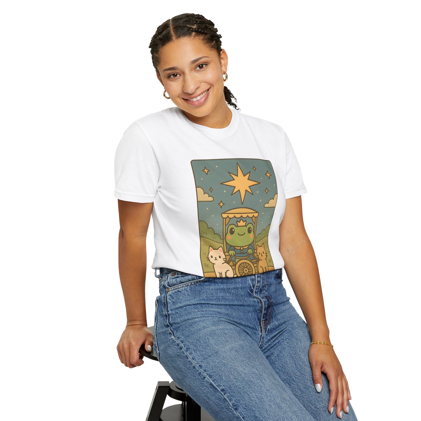 Cute Tarotoads "The Chariot" Unisex T-Shirt | Great for Halloween, Warm And Cozy, Great Gift Idea, Astrology Apparel, Unique Tarot Graphic T-Shirt, Good For Cold Weather