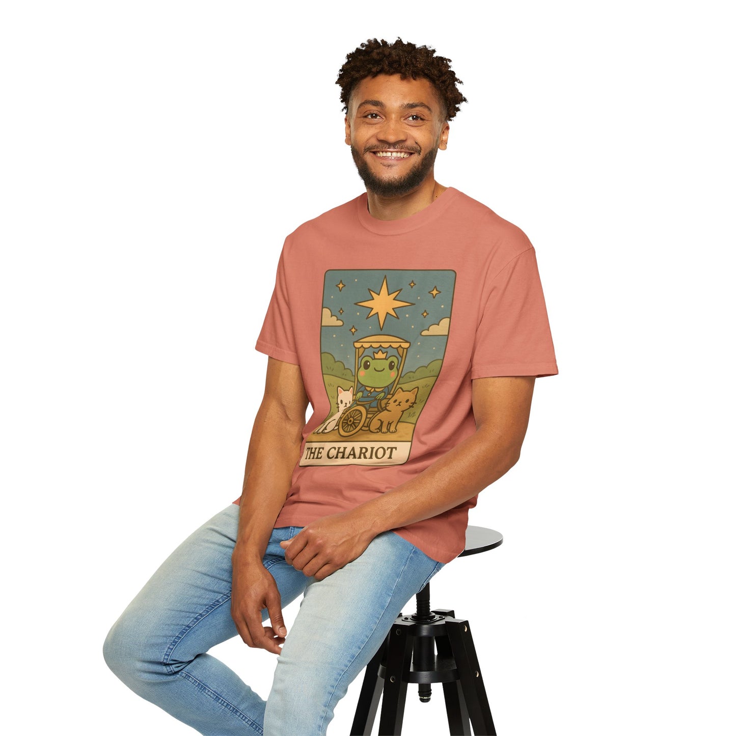 Cute Tarotoads "The Chariot" Unisex T-Shirt | Great for Halloween, Warm And Cozy, Great Gift Idea, Astrology Apparel, Unique Tarot Graphic T-Shirt, Good For Cold Weather