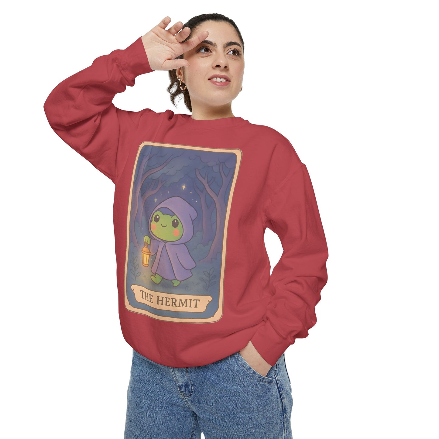Cozy Tarotoads "The Hermit" Unisex Sweatshirt | Gift for Tarot Lovers, Astrology Apparel, Casual Everyday Wear