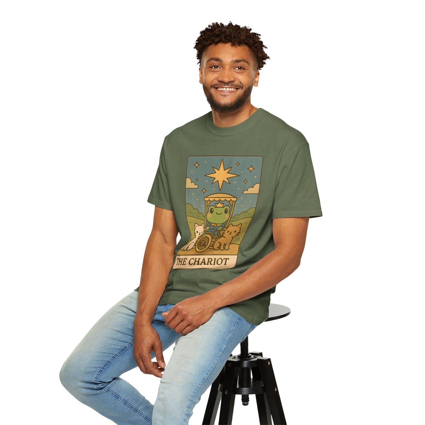Cute Tarotoads "The Chariot" Unisex T-Shirt | Great for Halloween, Warm And Cozy, Great Gift Idea, Astrology Apparel, Unique Tarot Graphic T-Shirt, Good For Cold Weather