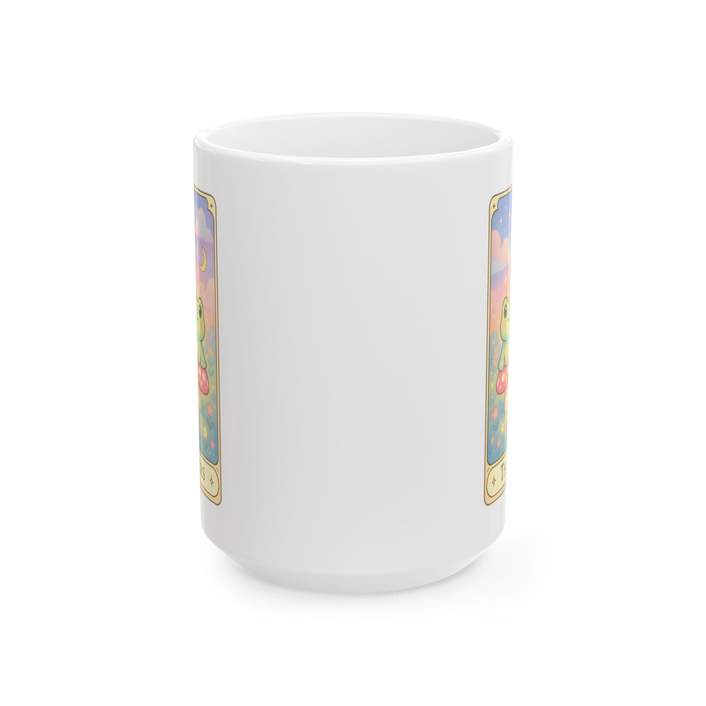 Adorable Tarotoads! "The Lovers" White Ceramic Mug | Cute Fantasy Design, Gift for Tea Lovers, Home Decor, Coffee Cup, Birthday Present, Cozy Vibes