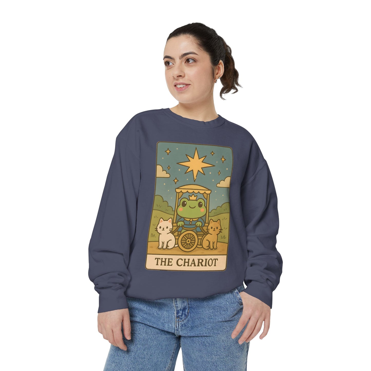 Cozy Tarotoads "The Chariot" Unisex Sweatshirt | Astrology Apparel, Perfect for Halloween, Gift for Friends Family, Great For Frog and Tarot Lovers, Great For Cold Weather