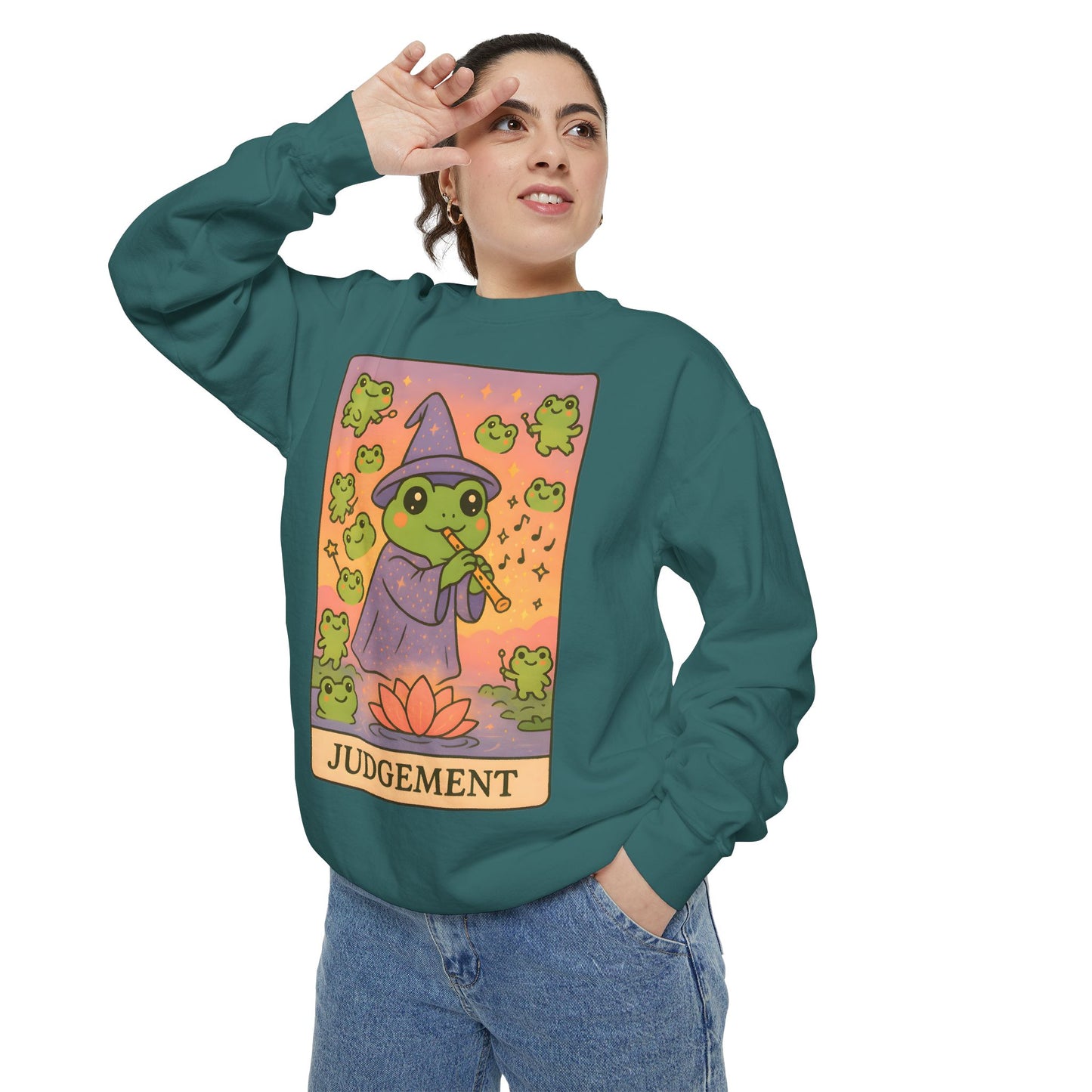 Cozy Tarotoads "Judgement" Unisex Sweatshirt | Astrology Apparel, Perfect for Casual Wear, Gift for Friends Family, Great For Frog and Tarot Lovers, Unisex Apparel