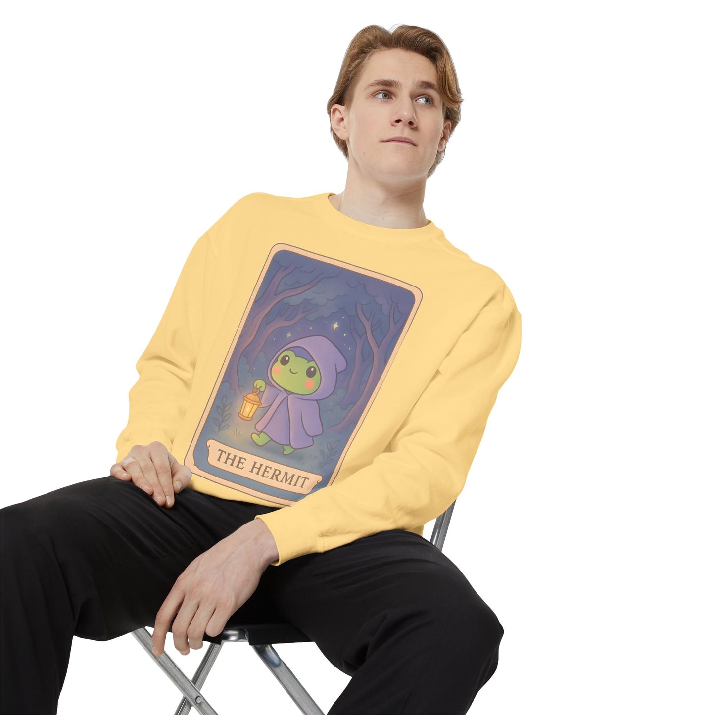 Cozy Tarotoads "The Hermit" Unisex Sweatshirt | Gift for Tarot Lovers, Astrology Apparel, Casual Everyday Wear