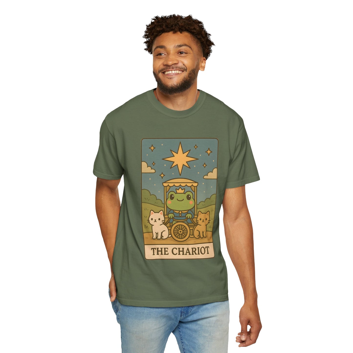 Cute Tarotoads "The Chariot" Unisex T-Shirt | Great for Halloween, Warm And Cozy, Great Gift Idea, Astrology Apparel, Unique Tarot Graphic T-Shirt, Good For Cold Weather