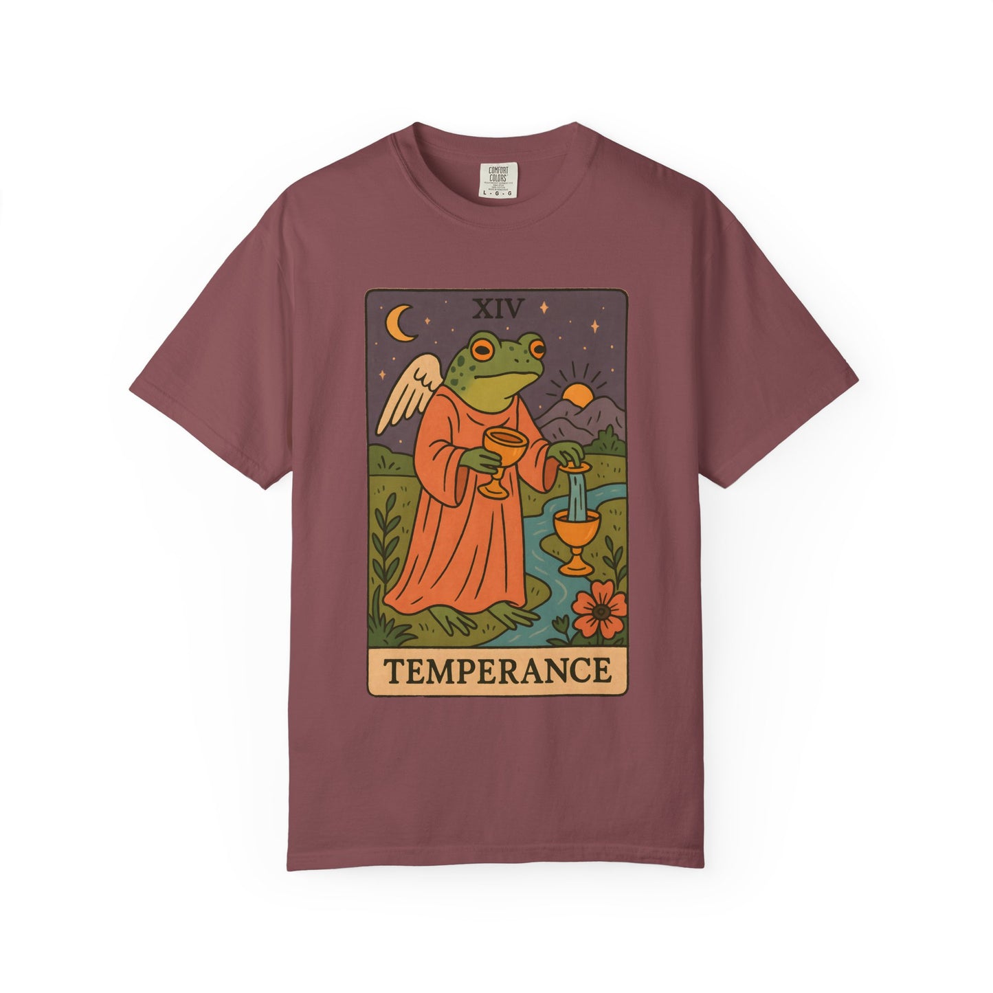 Frog Temperance T-Shirt | Unisex Vintage Style Tee for Nature Lovers, Tarot Fans, Eco-Friendly Gift, Bohemian Apparel, Casual Wear