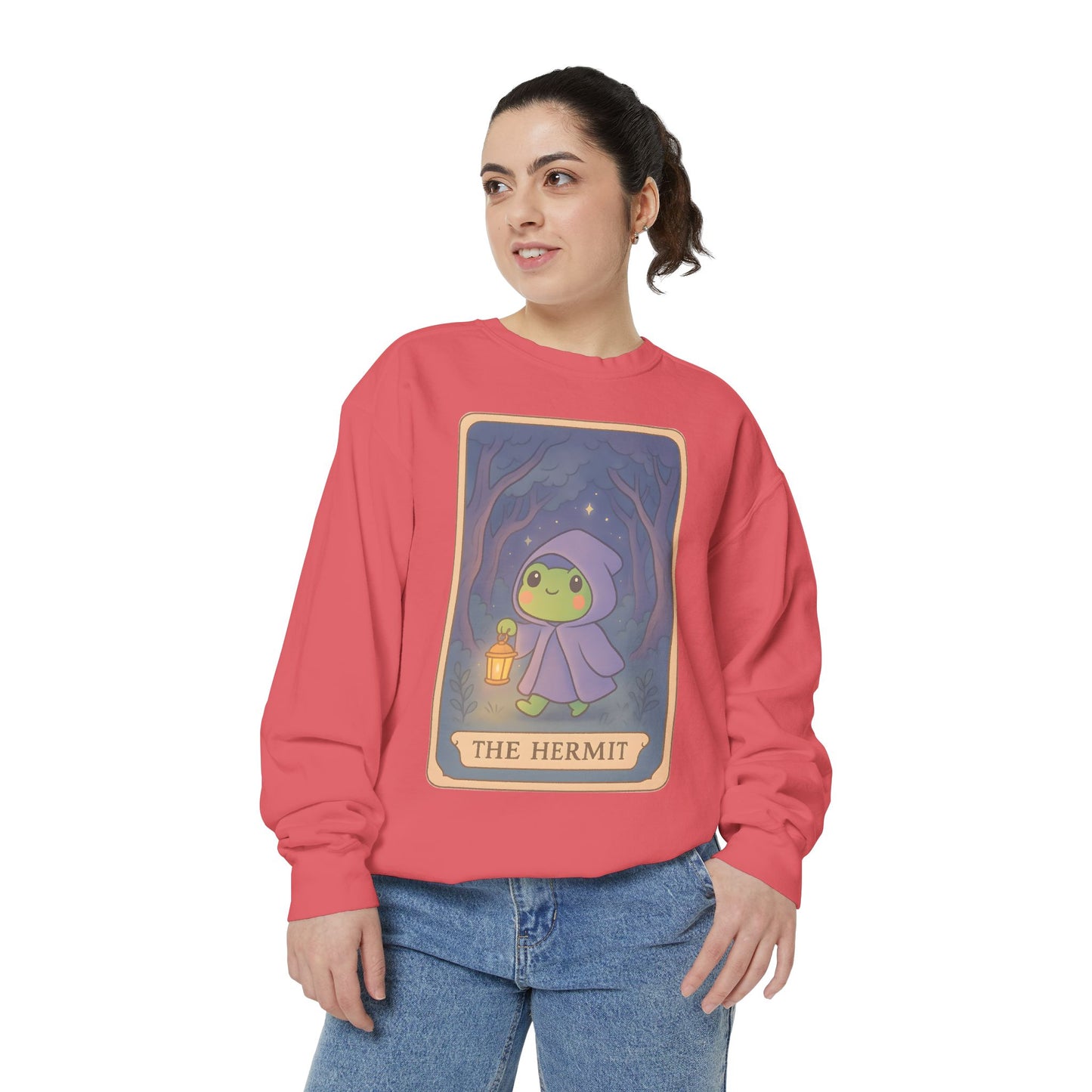 Cozy Tarotoads "The Hermit" Unisex Sweatshirt | Gift for Tarot Lovers, Astrology Apparel, Casual Everyday Wear