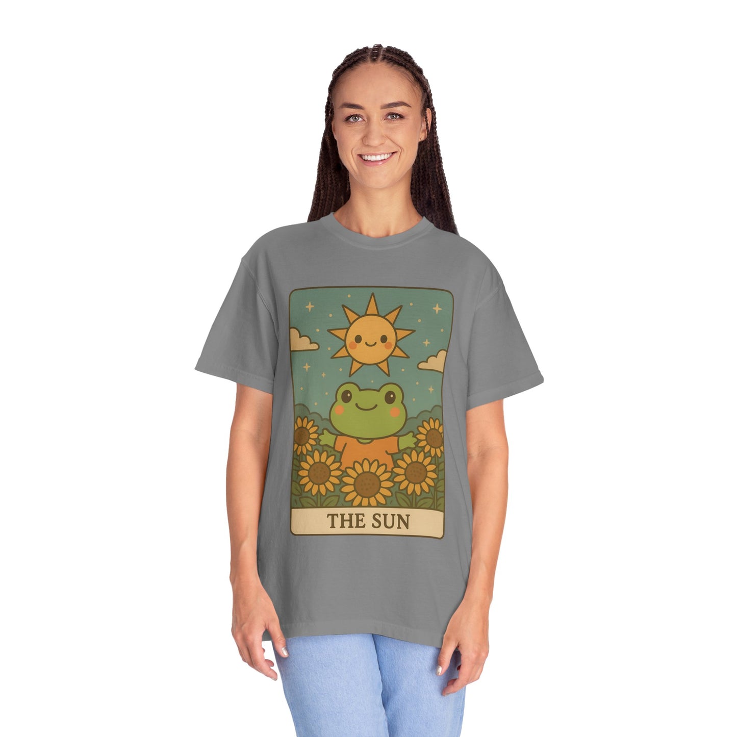 Cute Tarotoads "The Sun" Unisex T-Shirt | Great for Halloween, Warm And Cozy, Great Gift Idea, Astrology Apparel, Unique Tarot Graphic T-Shirt, Good For Cold Weather