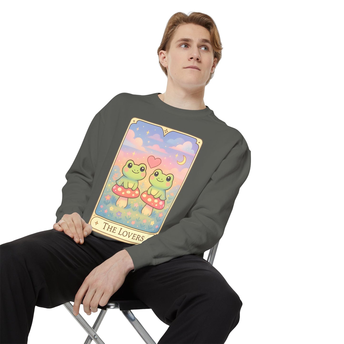 Cozy Tarotoads "The Lovers" Unisex Sweatshirt | Astrology Apparel, Perfect for Halloween, Gift for Friends Family, Great For Frog and Tarot Lovers, Great For Cold Weather