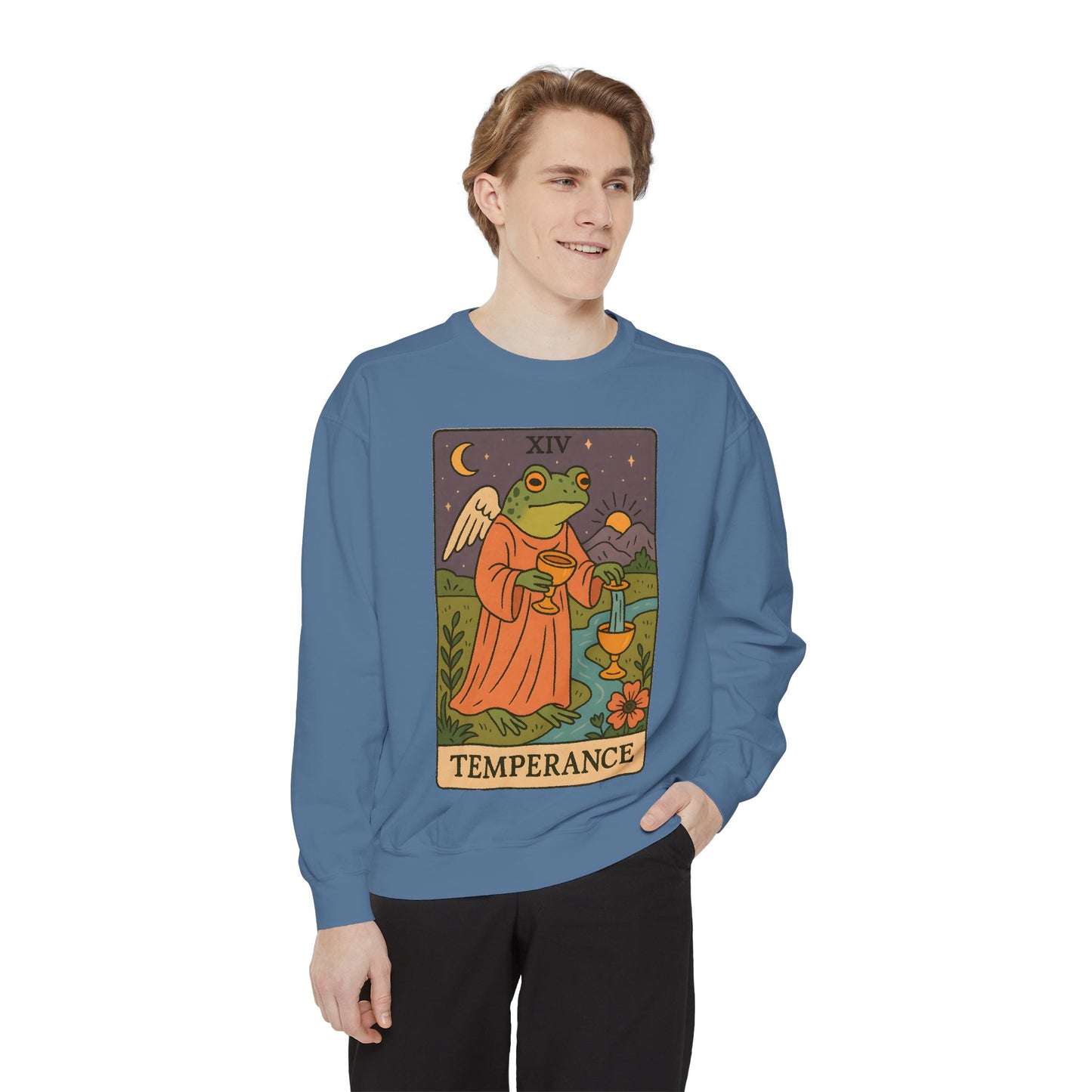 Cozy Tarotoads "Temperance" Unisex Sweatshirt | Adorable Casual Wear, Astrology Apparel, Unique Gift for Tarot Lovers