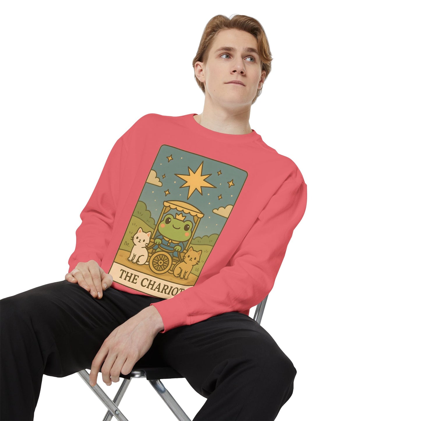 Cozy Tarotoads "The Chariot" Unisex Sweatshirt | Astrology Apparel, Perfect for Halloween, Gift for Friends Family, Great For Frog and Tarot Lovers, Great For Cold Weather