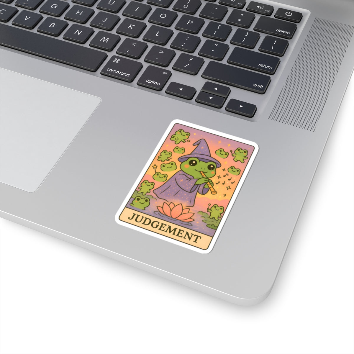 Whimsical Tarotoads! "Judgement" Kiss-Cut Sticker | Fun Outdoor Decor, Laptop Decals, Gift for Animal Lovers, Nature Enthusiasts, and Tarot Fans