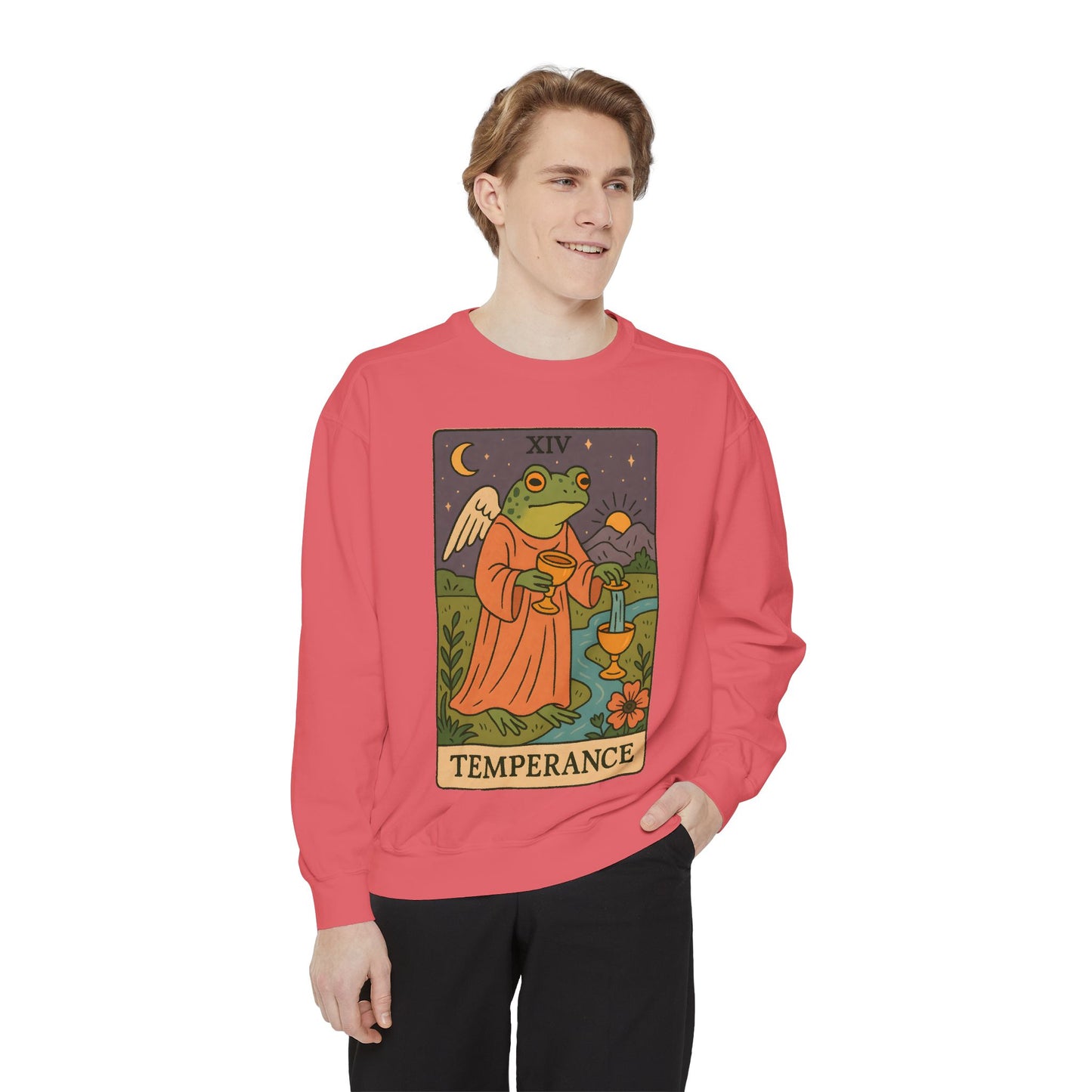 Cozy Tarotoads "Temperance" Unisex Sweatshirt | Adorable Casual Wear, Astrology Apparel, Unique Gift for Tarot Lovers