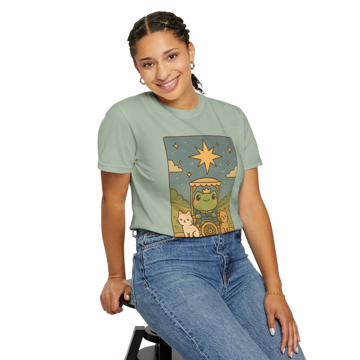 Cute Tarotoads "The Chariot" Unisex T-Shirt | Great for Halloween, Warm And Cozy, Great Gift Idea, Astrology Apparel, Unique Tarot Graphic T-Shirt, Good For Cold Weather