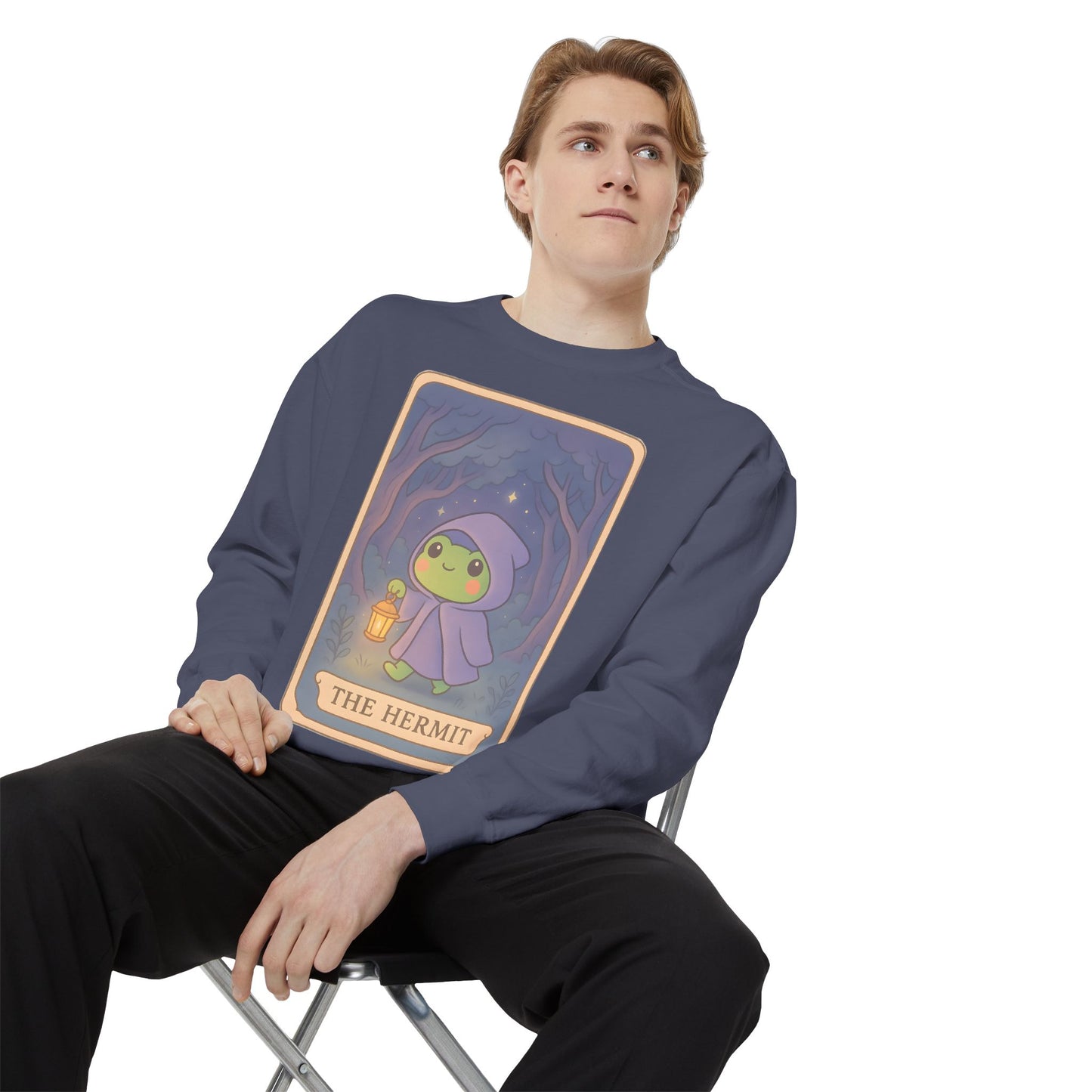 Cozy Tarotoads "The Hermit" Unisex Sweatshirt | Gift for Tarot Lovers, Astrology Apparel, Casual Everyday Wear