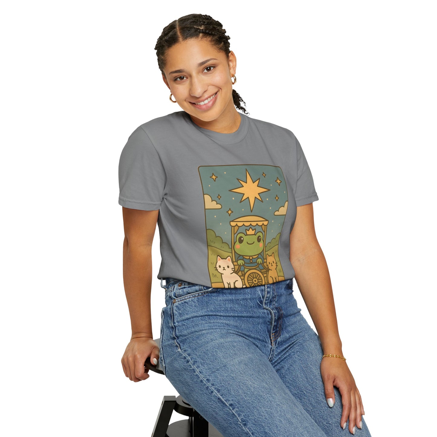 Cute Tarotoads "The Chariot" Unisex T-Shirt | Great for Halloween, Warm And Cozy, Great Gift Idea, Astrology Apparel, Unique Tarot Graphic T-Shirt, Good For Cold Weather