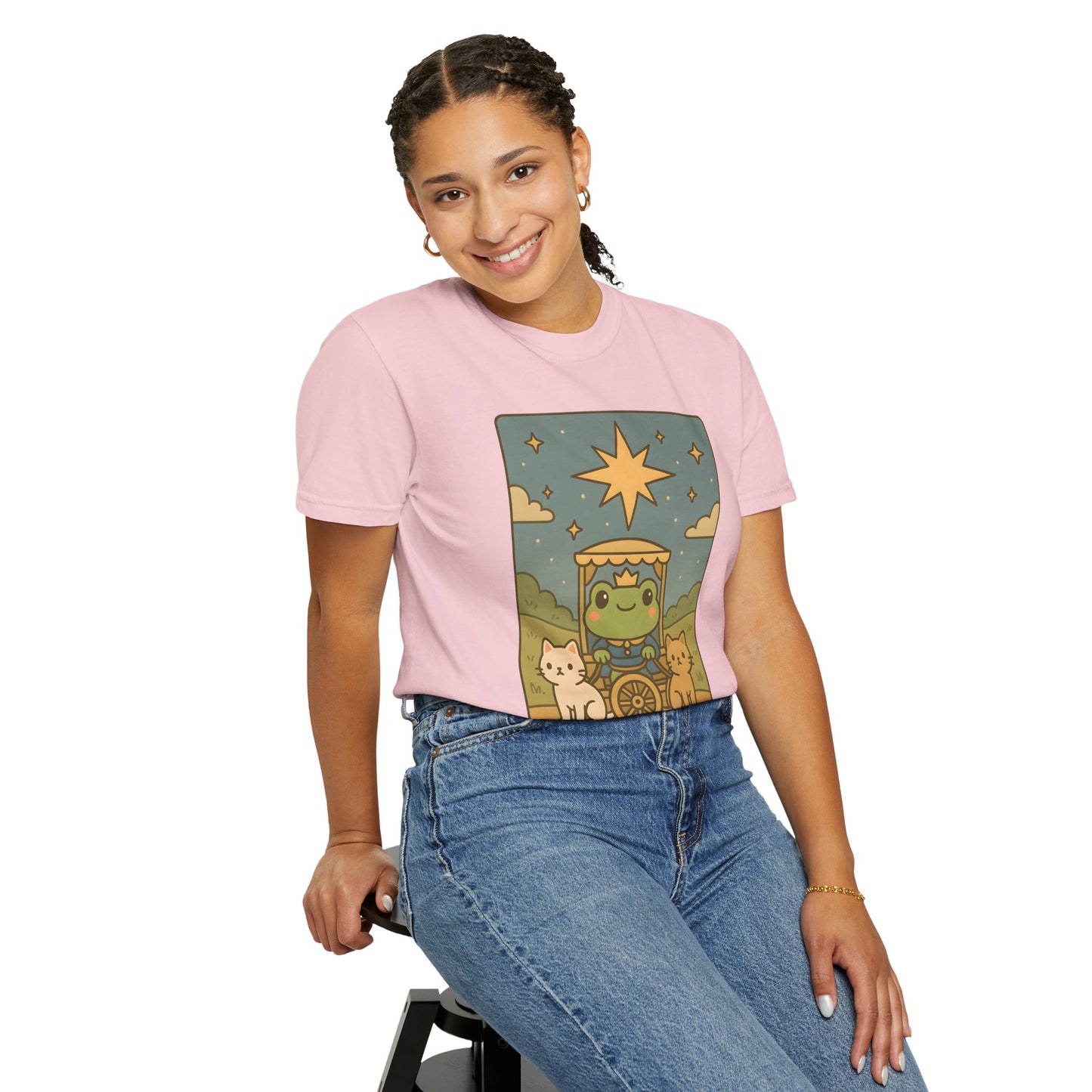 Cute Tarotoads "The Chariot" Unisex T-Shirt | Great for Halloween, Warm And Cozy, Great Gift Idea, Astrology Apparel, Unique Tarot Graphic T-Shirt, Good For Cold Weather