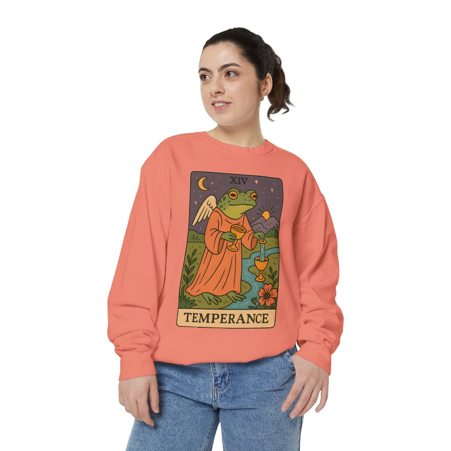 Cozy Tarotoads "Temperance" Unisex Sweatshirt | Adorable Casual Wear, Astrology Apparel, Unique Gift for Tarot Lovers