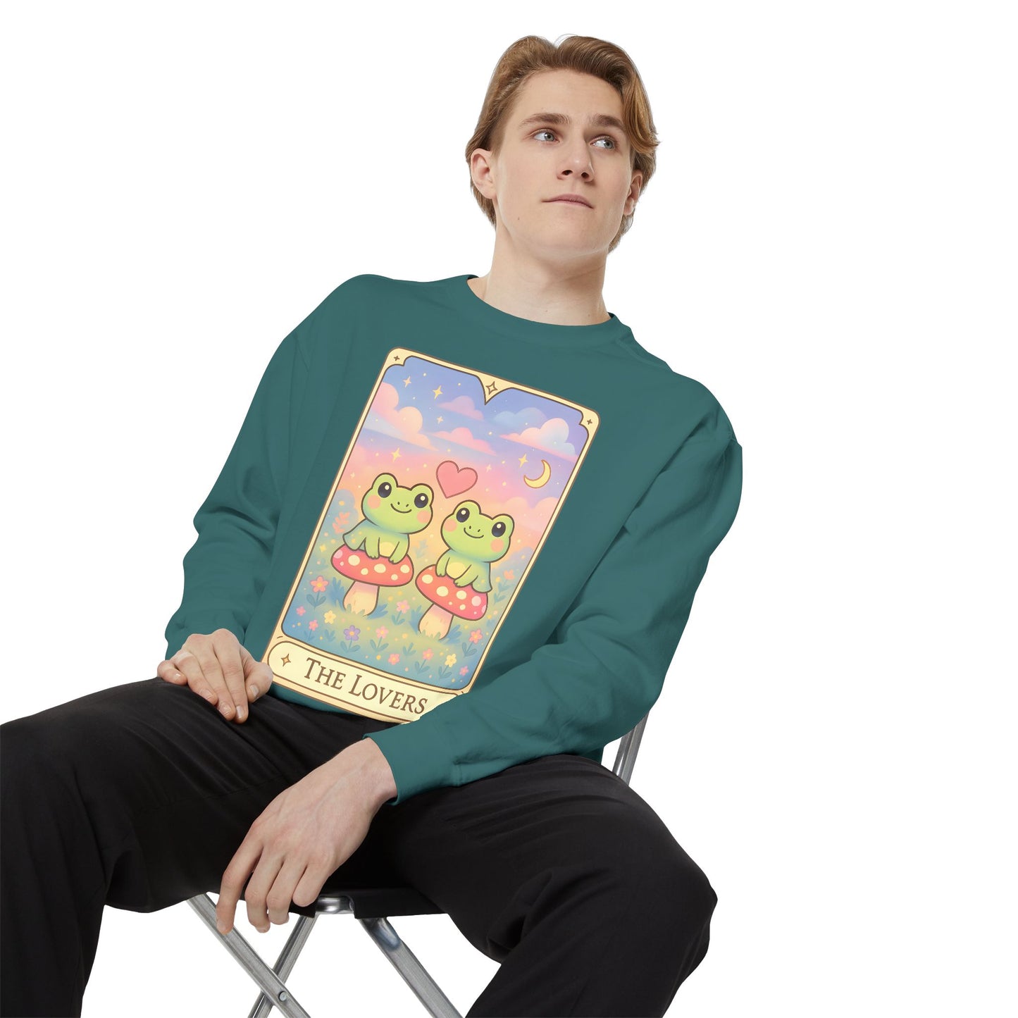 Cozy Tarotoads "The Lovers" Unisex Sweatshirt | Astrology Apparel, Perfect for Halloween, Gift for Friends Family, Great For Frog and Tarot Lovers, Great For Cold Weather
