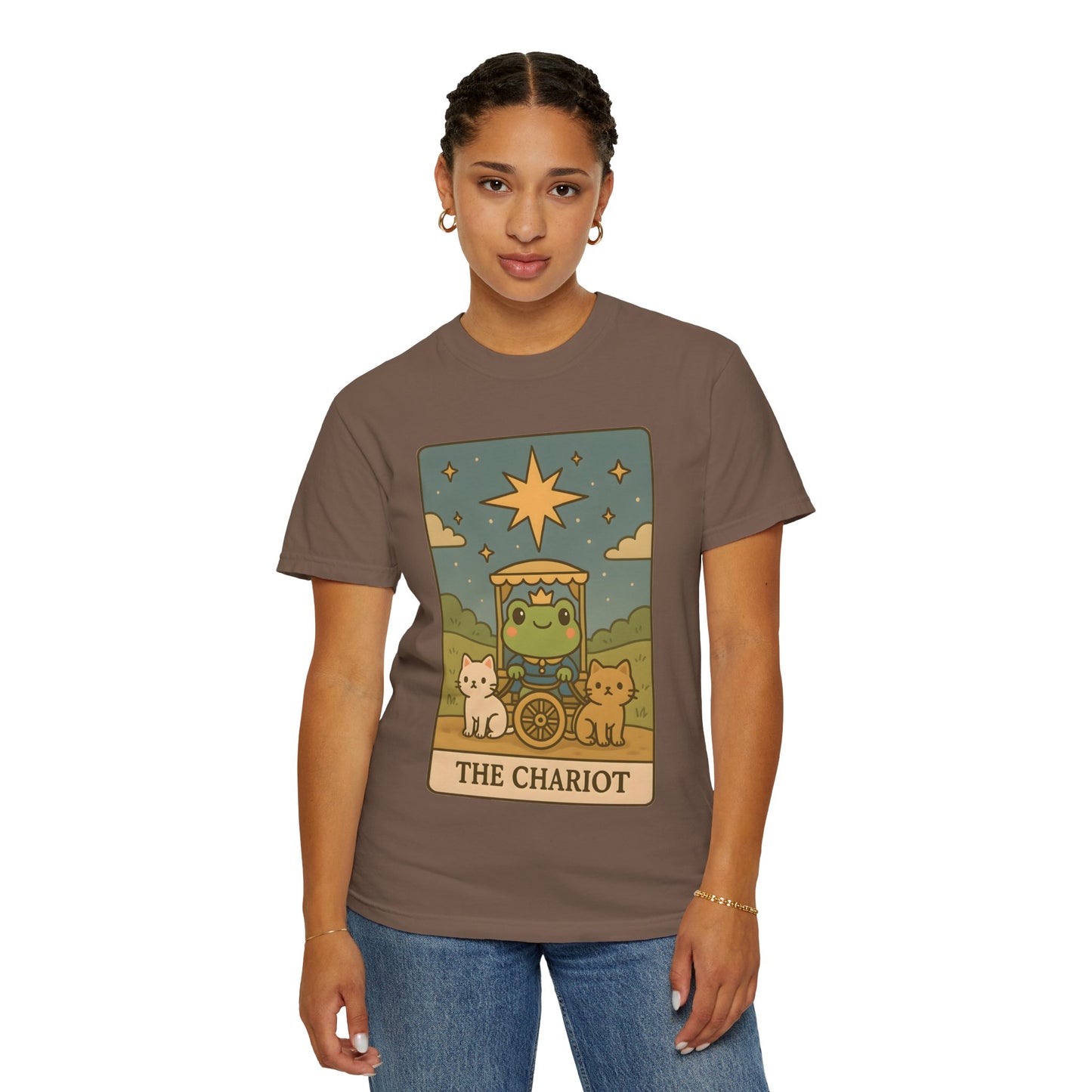 Cute Tarotoads "The Chariot" Unisex T-Shirt | Great for Halloween, Warm And Cozy, Great Gift Idea, Astrology Apparel, Unique Tarot Graphic T-Shirt, Good For Cold Weather