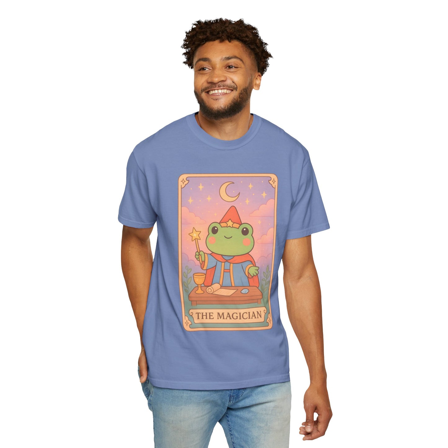 Unisex Garment-Dyed T-Shirt | Adorable Graphic T-shirt | Tarotoads! - “The Magician"