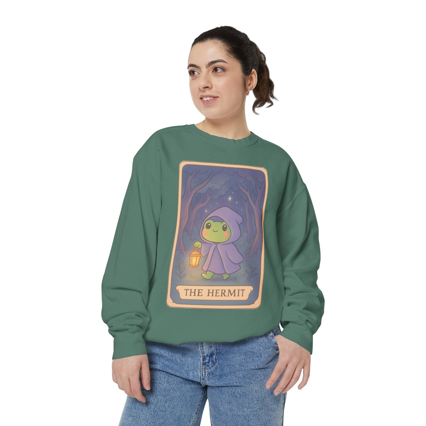 Cozy Tarotoads "The Hermit" Unisex Sweatshirt | Gift for Tarot Lovers, Astrology Apparel, Casual Everyday Wear