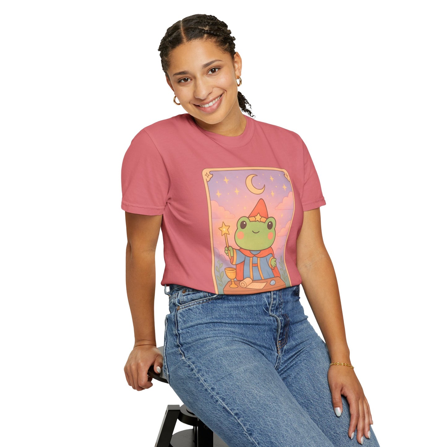 Unisex Garment-Dyed T-Shirt | Adorable Graphic T-shirt | Tarotoads! - “The Magician"