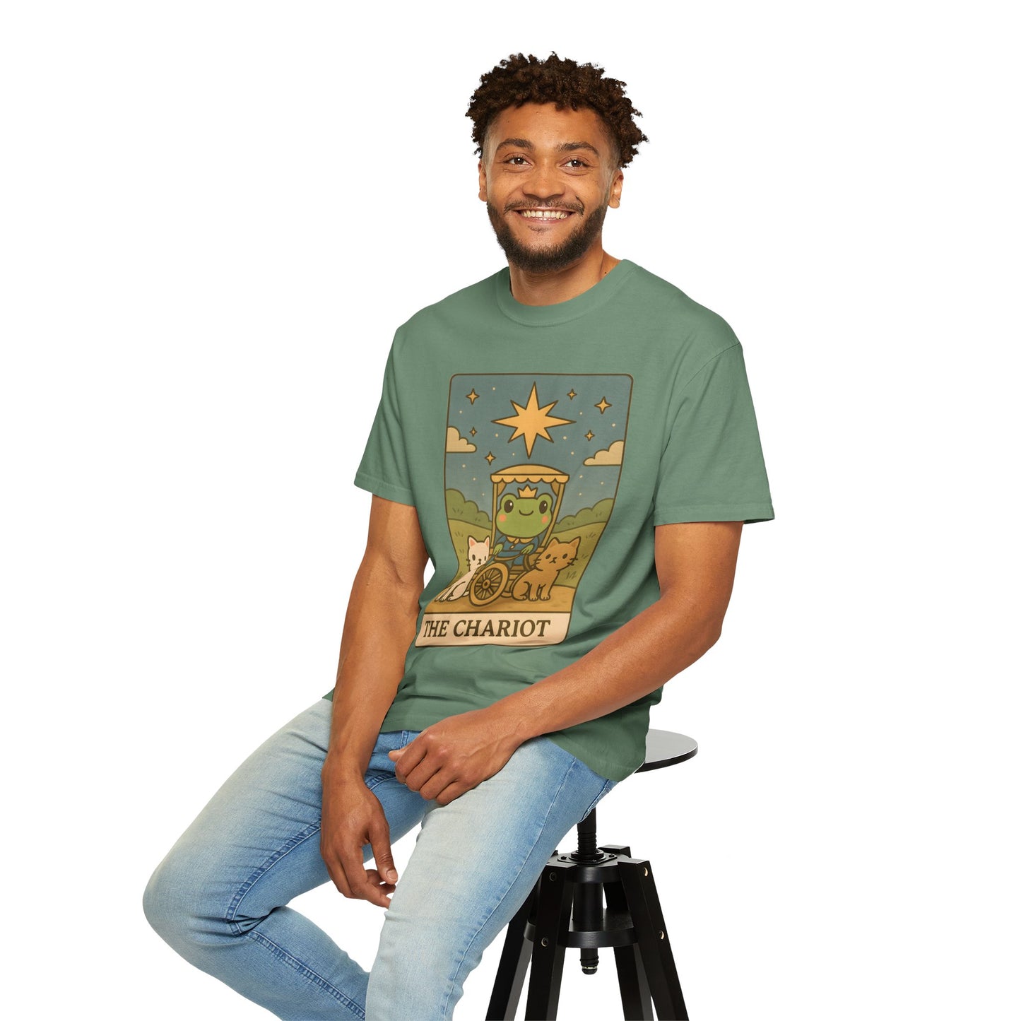 Cute Tarotoads "The Chariot" Unisex T-Shirt | Great for Halloween, Warm And Cozy, Great Gift Idea, Astrology Apparel, Unique Tarot Graphic T-Shirt, Good For Cold Weather