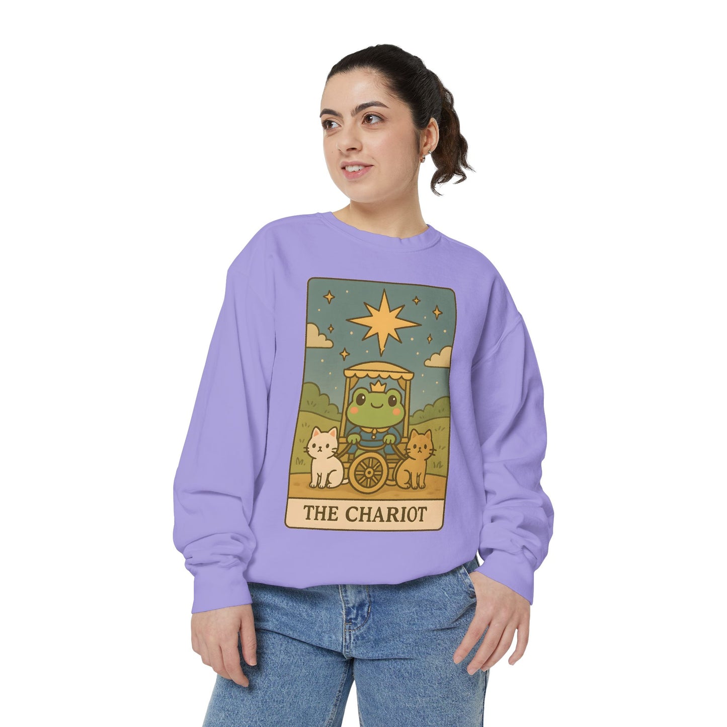 Cozy Tarotoads "The Chariot" Unisex Sweatshirt | Astrology Apparel, Perfect for Halloween, Gift for Friends Family, Great For Frog and Tarot Lovers, Great For Cold Weather